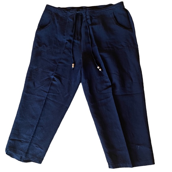 Fashion Bug Pants & Jumpsuits Fashion Bug Linen 82 W Deep Navy Blue